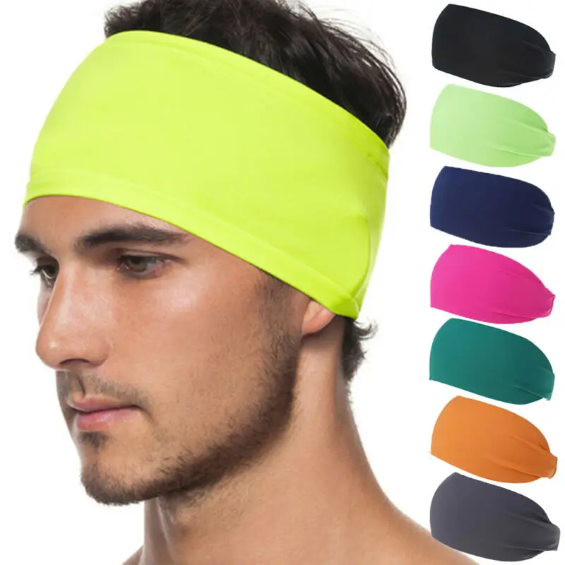 2020 Fashion Trend New Unisex Men Women Sport Hair Band Elastic Wide Blend Exercise Headband Running Sweatband Accessories