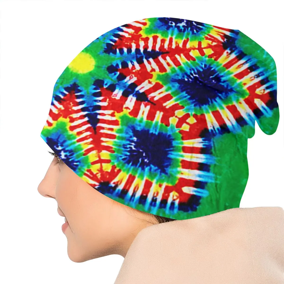 Мандала Tie Dye Flower унисекс взрослая Повседневная шапочка зимняя теплая вязаная Лыжная шапка Skully Beanies