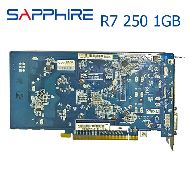 good pc graphics card SAPPHIRE R7 250 1GB Video Screen Cards GDDR5 Graphics Cards For AMD Radeon R7 R7-250 1G GDDR5 R7250 HDMI DVI 65W Used Card video card for gaming pc