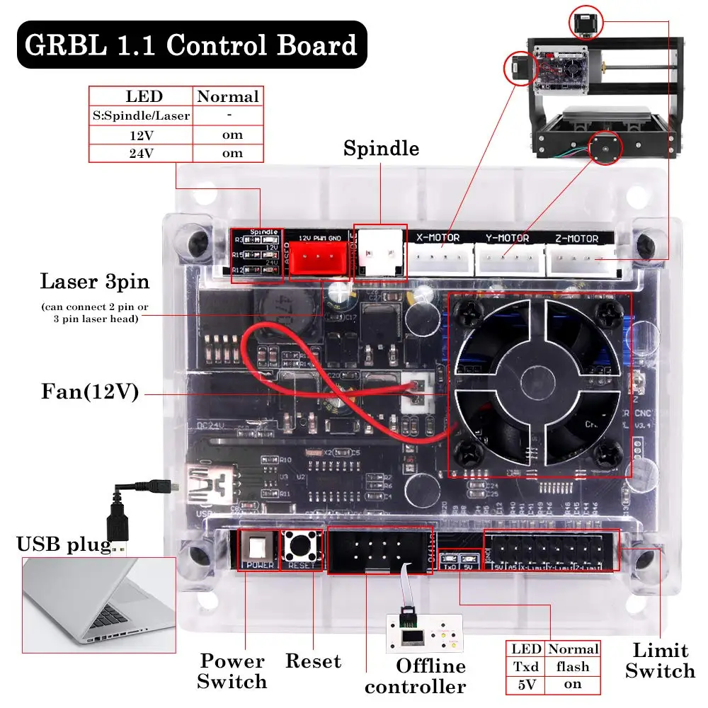 CNC 3018 PRO лазерный гравер ЧПУ деревообрабатывающий станок GRBL ER11 Хобби DIY гравировальный станок для дерева PCB PVC мини CNC3018 гравер