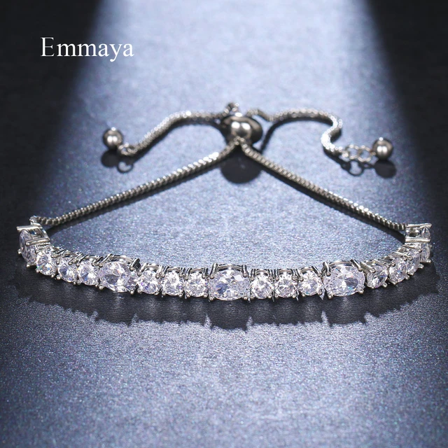 Emmaya Classic Crystal Beads Friendship Bracelet White Zircon Adjustable  Jewelry For Women Charming Cheap Dress-Up