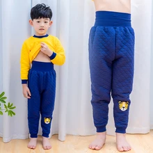 Очень теплые штаны для малышей с высокой талией, штаны для маленьких мальчиков и девочек на осень и зиму, хлопковые леггинсы для новорожденных, брюки