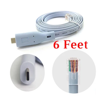 

FTDI FT232R chip + RS232 Level Shifter Cisco Console Cable for Windows 7 8 10 Vista Mac OS Linux Network Wire USB Type C To RJ45