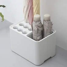 15 Slots Umbrella Storage Rack with Drain Tray Umbrella Basket Organizer Non-Slip Floor Umbrella Stand for Home Office