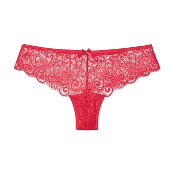 

1 Pieces Lace Sexy Female Panties G-String Briefs Lingerie Low Waist Cotton Red Black White Hot Soft New T-back Underwear Woman