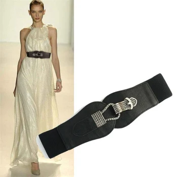 

2020Fashion Personality Corset Belts for Women Hook Up Buckle 6cm Width Elastic Women Belts Dress Wild Belts Cinturones Mujer