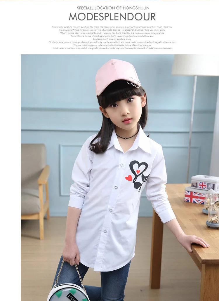 Kids' Shirts Autumn New Products Korean-style Girls Cartoon Printed Long Sleeve Fashion Shirt