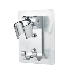 Wall Gel Mounted Shower Head Stand Bracket Holder Hand Held Bathroom Shower Head Fitting Portable Bathroom Accessories
