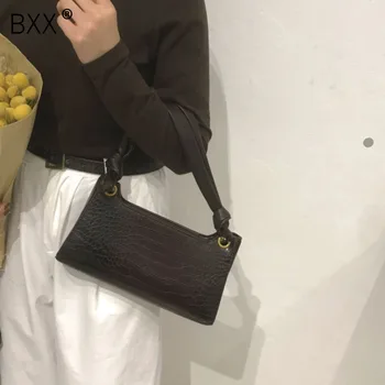 

[BXX] PU Leather Crocodile Pattern Crossbody Bag For Women 2020 Spring Fashion Shoulder Messenger Bag Lady Travel Handbags HL071