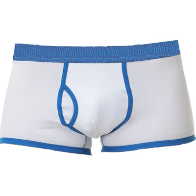 Подгоняйте ваш логотип Pantalones cortos hombres ropa interior transpirable suave de los boxeadores de los hombres de boxer shorts - Цвет: Blue-White