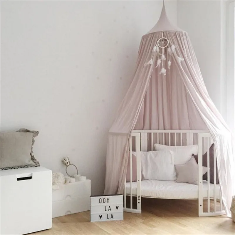 Hanging Kids Baby Bedding Dome Bed Canopy Cotton Mosquito Net Bedcover Curtain for Baby Kids Reading Playing Home Decor