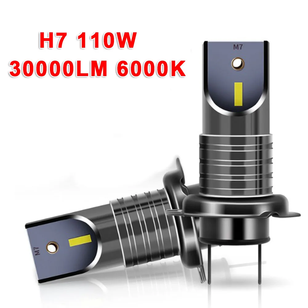 H7 110 Вт 30000LM светодиодный автомобильный противотуманный светильник, лампа, головной светильник, конверсионный комплект Canbus 6000 K, быстрое охлаждение без балласта или водителя