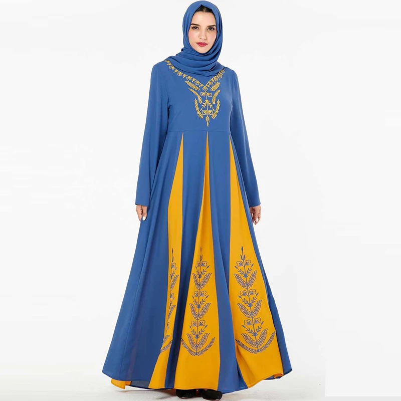Новые мусульманские женские халаты с рукавом с вышивкой ручной работы платье Абая, для мусульман кафтан марокканские турецкие индийские платья M-4XL
