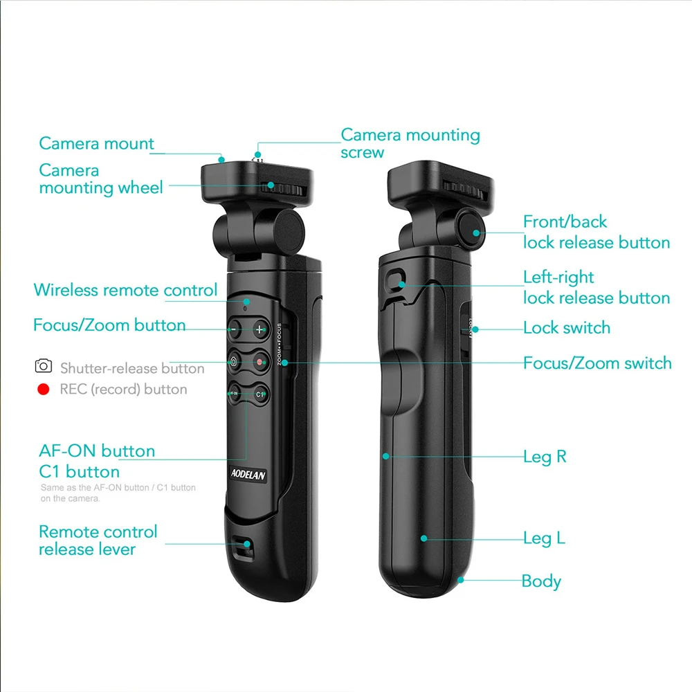 Aodelan-tripé de Controle Remoto sem Fio para Substituição Compatível com Sony Drive Rx100vii Rx0ii a9 A9ii A6400 Fx3 a1 A7siii A6600 - Image 3