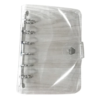 

A7 6-Hole Transparent Ring Binder Transparent Soft PVC Notebook Ring Ring Binder Snap Open and Close Ring Binder