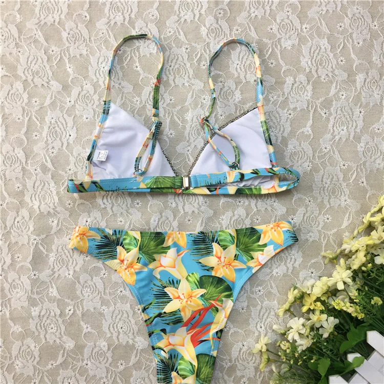 Print Bikini 2020 Swimwear Women Swimsuit Push Up Biquini Micro Sexy Bikinis Set Bathing Suit Female Retro Floral Beachwear