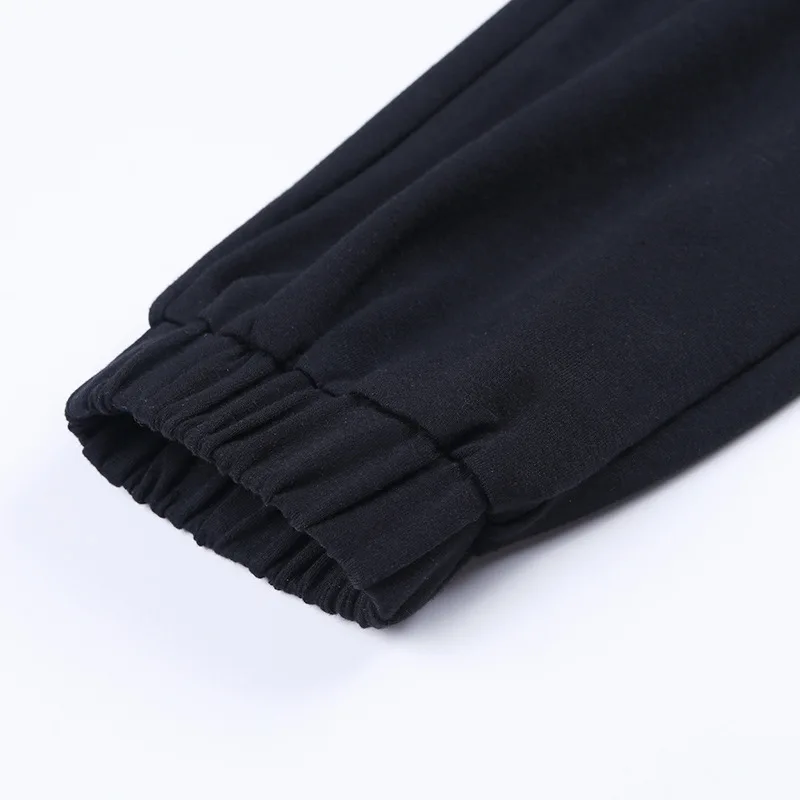 ZKYZWX с буквенным принтом черные спортивные штаны для бега женская уличная одежда осень зима свободные с высокой талией Harajuku спортивные штаны повседневные брюки