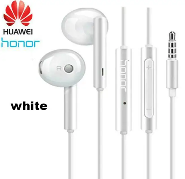 Белый Оригинальные наушники huawei am116 гарнитура Honor AM115 Mic 3,5 мм для xiaomi huawei P7 P8 P9 Lite P10 Plus Honor 5X 6X mate 7 8 9 - Цвет: Белый