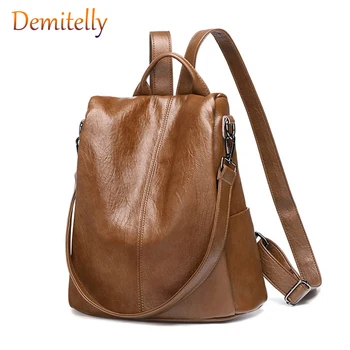 

Genuine Leather Backpack Female Tide Large Capacity Ladies Bag 2020 New Design Casual Backpack for Women Girls Student Bag
