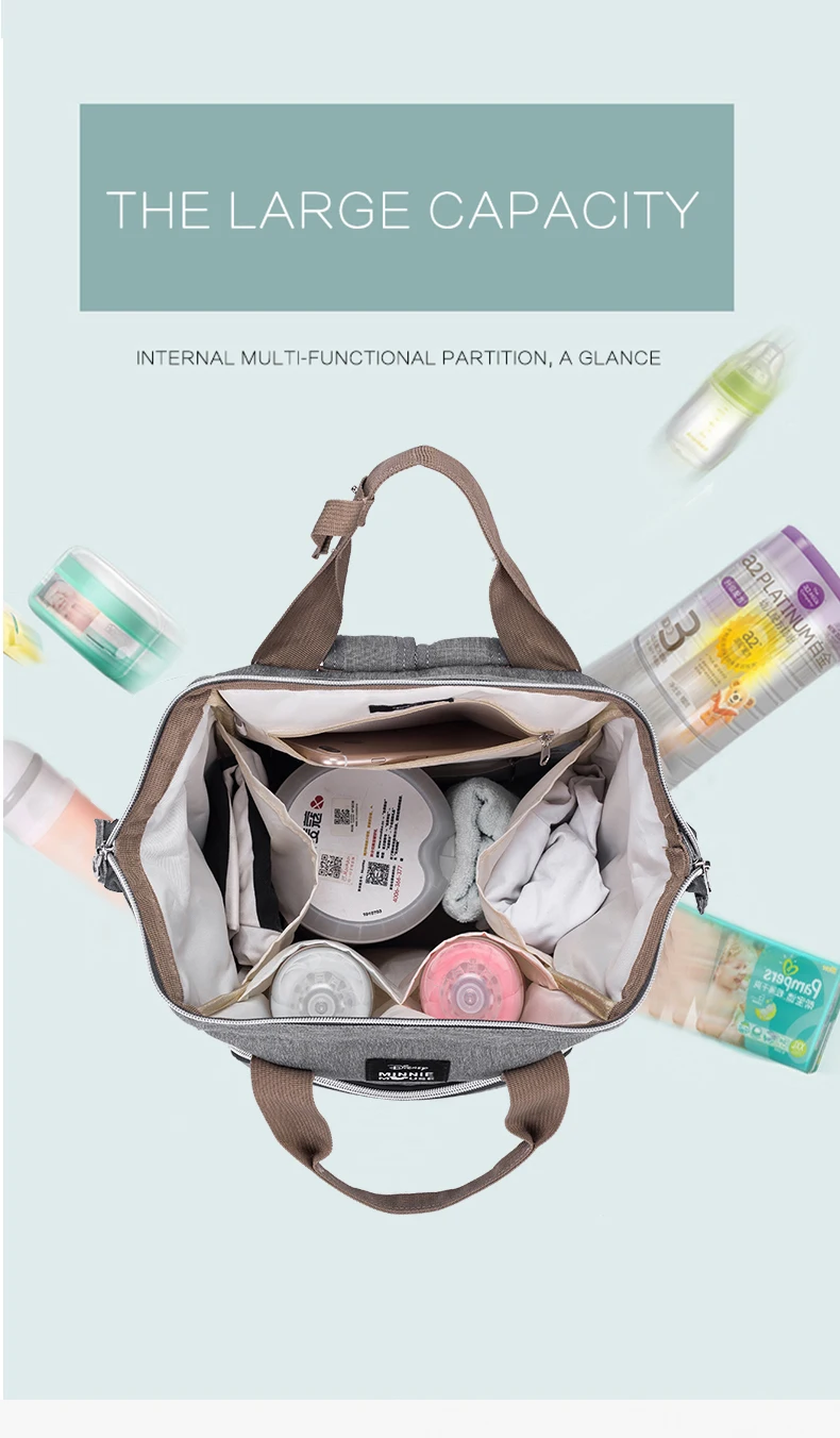 Disney Diaper Backpack Baby Bags for Mom Fashion Mummy Maternity Diaper Organizer Mickey Minnie Stroller Wet Bag for Cart Pram