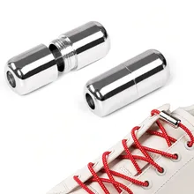 1 пара растягивающийся замок ленивый Спорт без галстука шнурки металлический колпачок Эластичные аксессуары круглые быстросъемные полосатые кроссовки дети взрослые