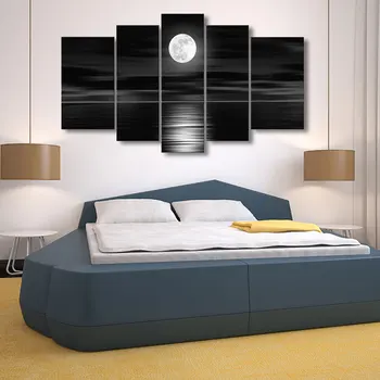 

5Pcs/Set Full Moon Print Oil Painting Wall Picture Canvas Decor