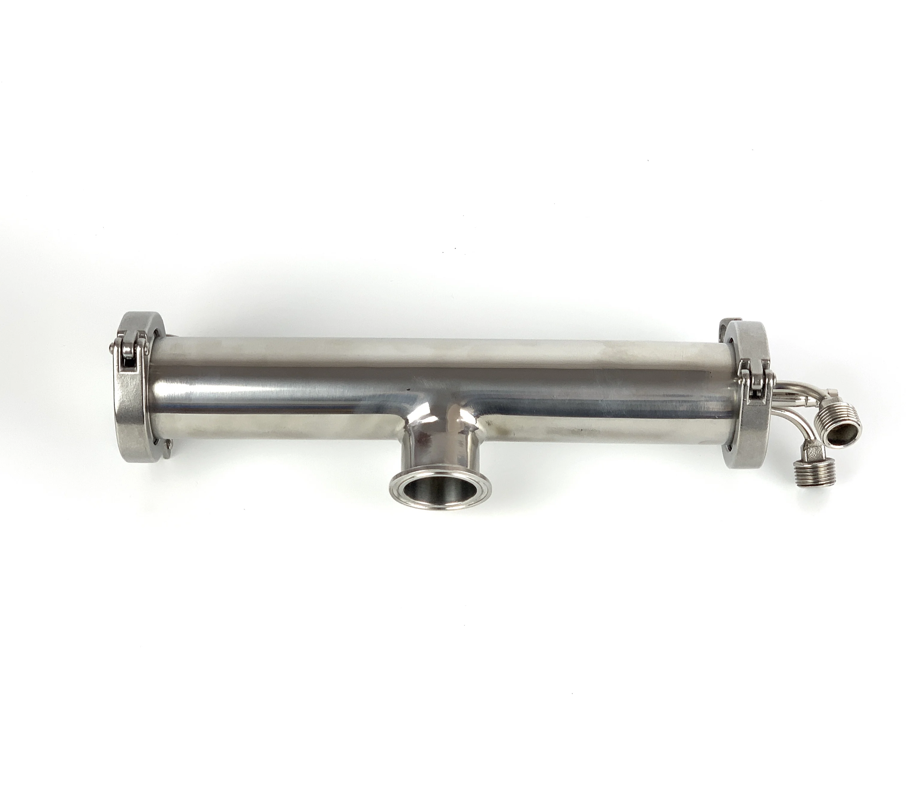 

Double coil Clamp 2" Stainless Steel 304 T-type 2"x 1,5"x 2" Condenser, Dephlegmator, Dimroth, Reflux, Distiller Condenser.