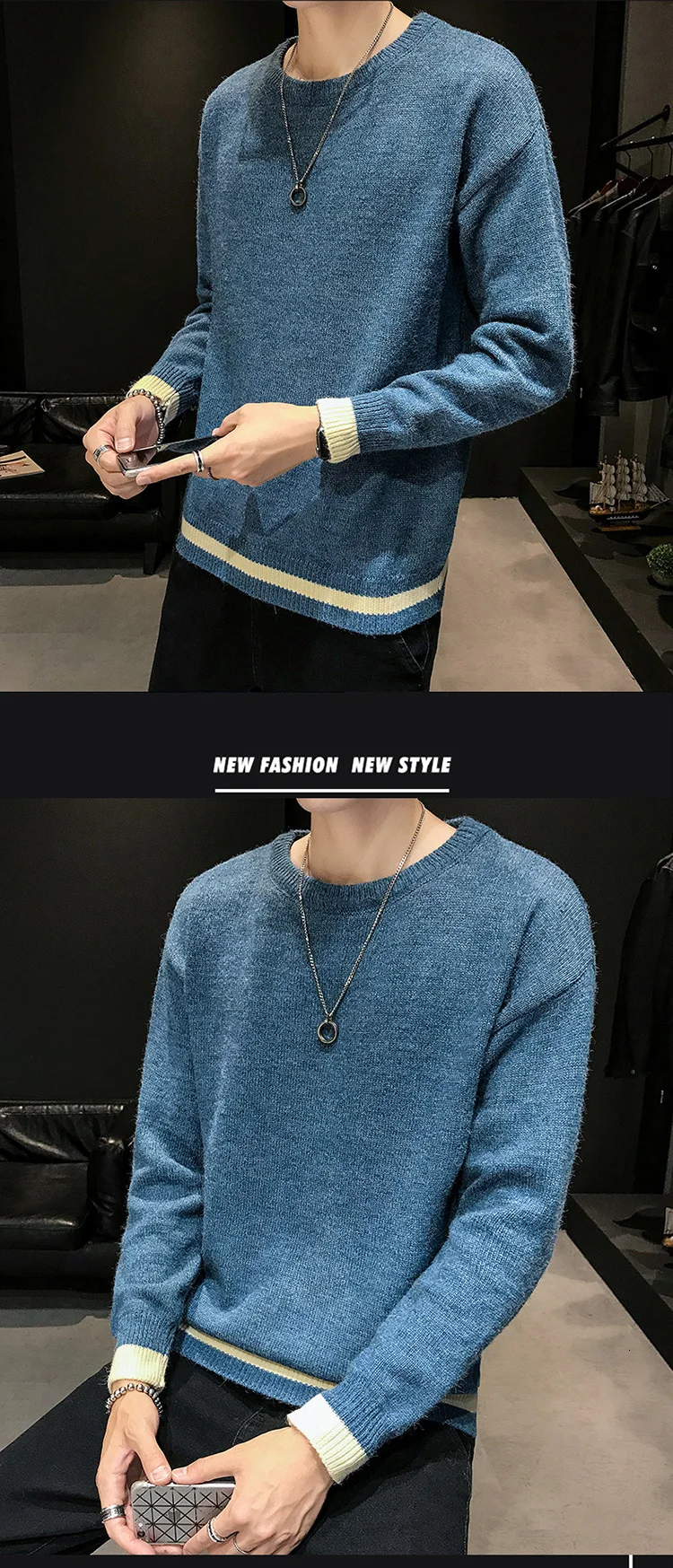 Winter Thick Sweater Men's Slim Fashion O-neck Knit Pullover Men Streetwear Knitting Sweaters Mens Warm Male Clothes M-3XL