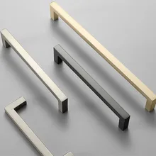 

Cabinet Handles Kitchen Door Handles Drawer Knobs Aluminum Alloy Wardrobe Door Handles Brushed Modern Style Hardware