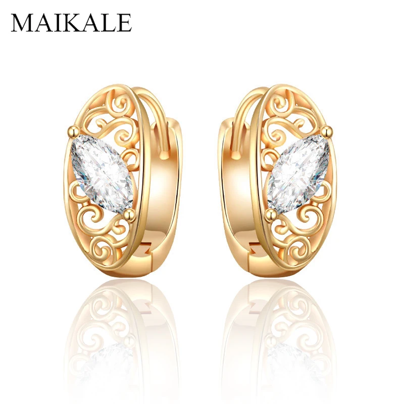 Женские серьги гвоздики MAIKALE золотистые/Серебристые геометрические маленькие с