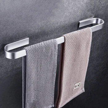 

Space Aluminum Towel Holder Rack Bathroom Towel Bars Wall Mounted Hanger Organizer Kitchen Storage Shelf Bathroom Accessories