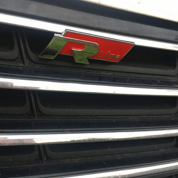 

3D Red Black RLINE Car Front Grille Hood Sticker Emblem Badge Car Styling Logo For VW