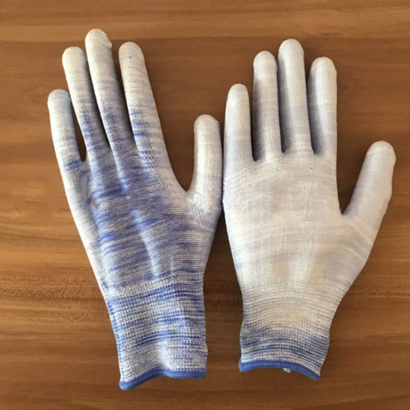 Рабочие перчатки нейлоновые перчатки из спандекса с ПУ-покрытием ладонной части покрытием перчатки для безопасной работы разные цвета