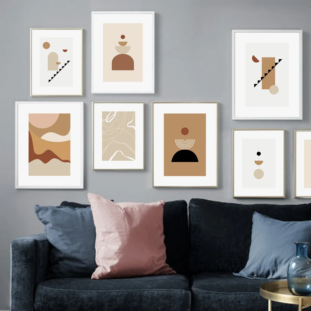 Abstract Line Geometry Scandinavian Nordic Poster and Prints Wall Art Canvas Painting Pictures for Living Room Office Decor | Дом и сад