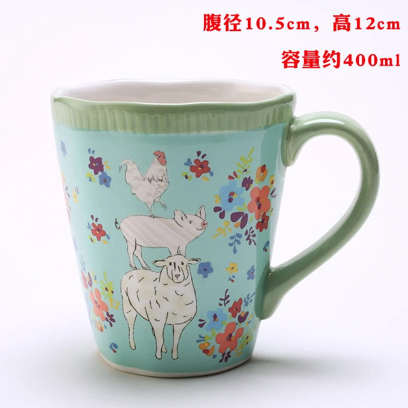 New Ceramic Mug Creative Caneca Cerveja Breakfast Milk Hot Water Mug Hand Painted Nordic Mugs High Capacity Personalised CC60MKB