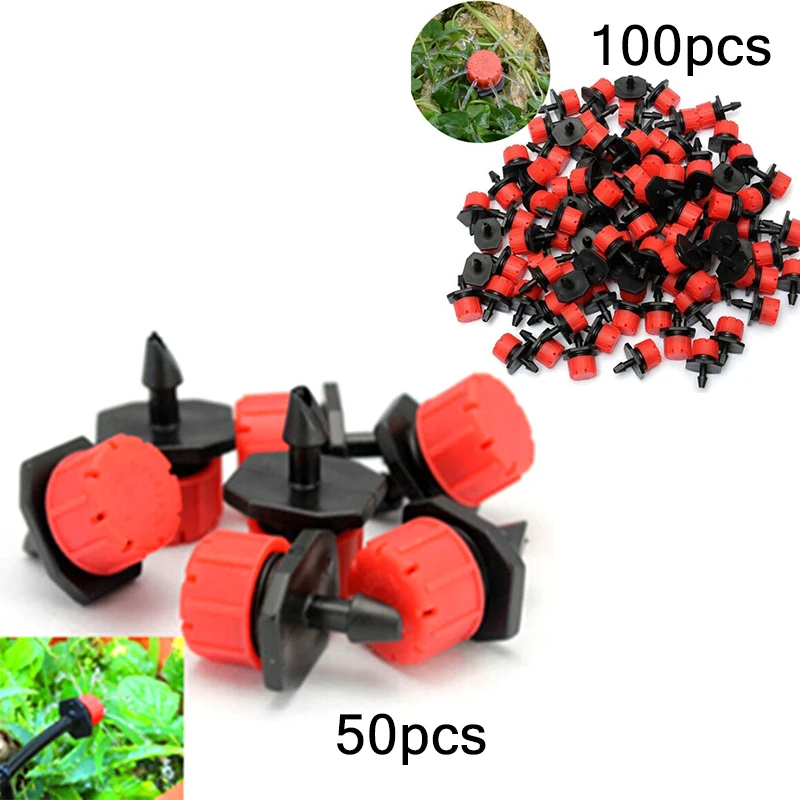 50/100PCS Garden Irrigation Misting Micro Flow Dripper Water Drip Head Hose PP