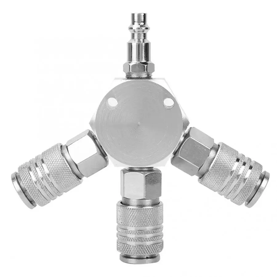 

3 Ways Air Hose Manifold Quick Coupler Connector Adapter Splitter 1/4'' F-NPT micro connector