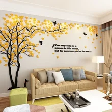 Креативная 3D стерео акриловая Настенная Наклейка с деревом для гостиной, дивана, телевизора, фоновая настенная интерьерная комната, теплые украшения для дома, аксессуары