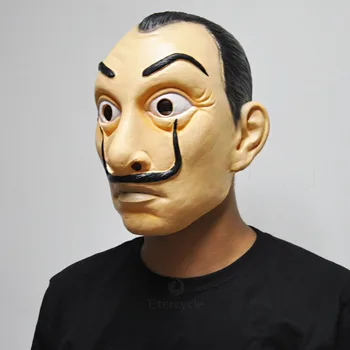 

La Casa De Papel Movie Prop Mask Salvador Dali Cosplay Classic role Mask Latex Halloween Party Mask Halloween accessories