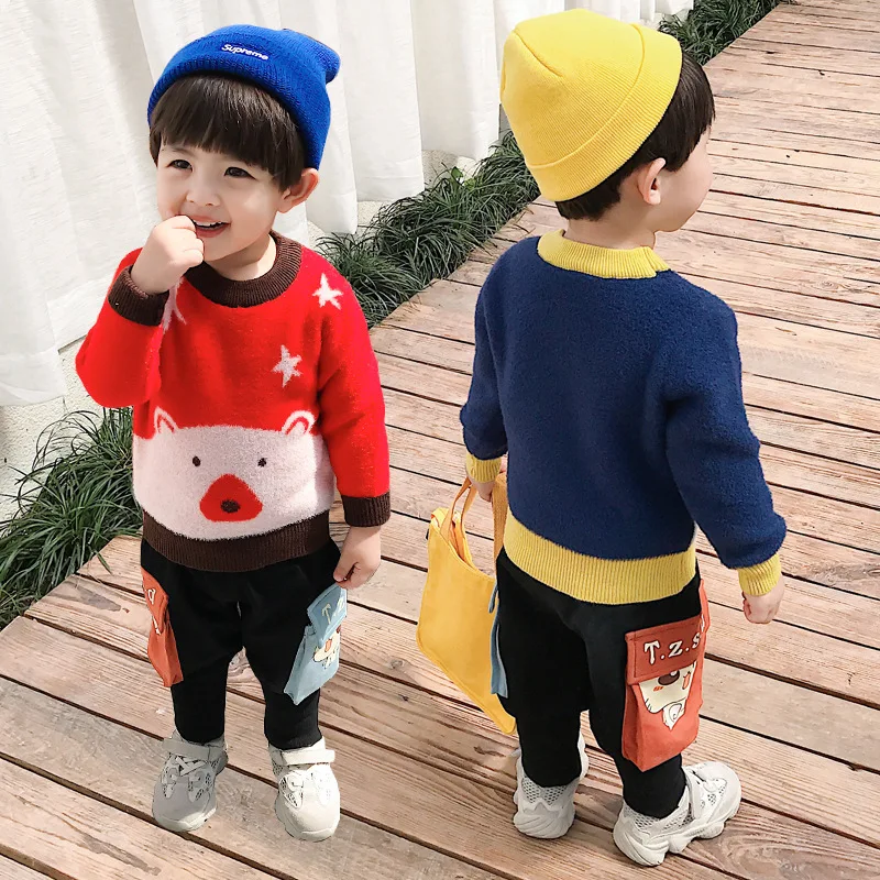 

Childrenswear 2019 New Style Autumn Clothing Children Baby Fashion Star Bear Sweater Cute Five-pointed Star