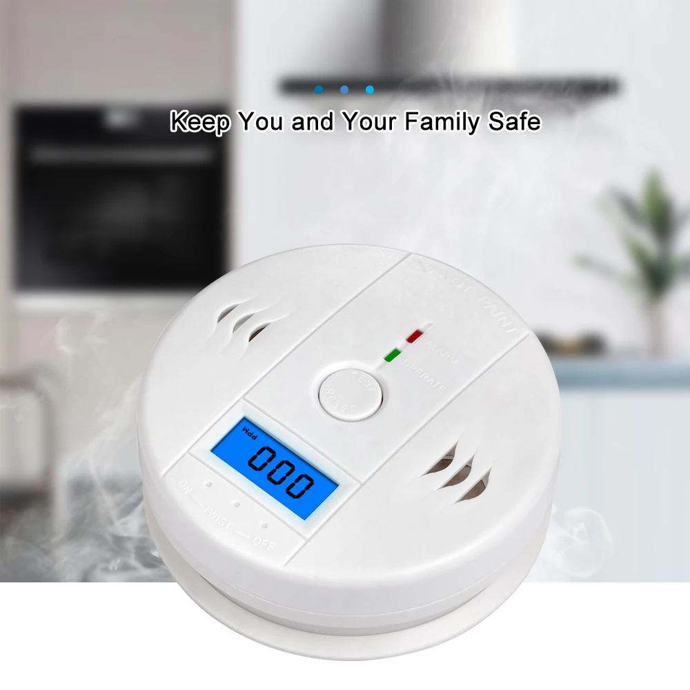 

Carbon Monoxide Alarm CO Blue Smoke Detection LCD Display Detector Toxic Gas Leak Detector Honeycomb Coal Alarm