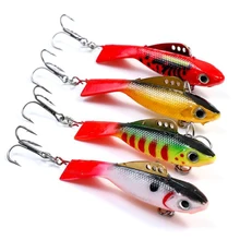 Ice Fishing Bait PVC Copper Piece for Winter Fishing High Carbon Steel with Three Anchor Hook