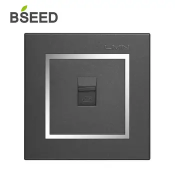 

BSEED EU Standard Single Grey Plastic Switch 86*86mm Telephone Socket Wall Socket For Home Decoration