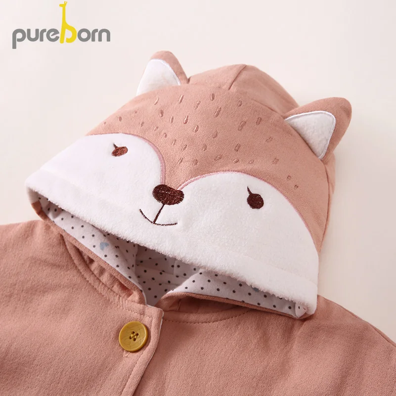Pureborn/плащ с капюшоном Пальто для малышей Детская хлопковая накидка Пончо Верхняя