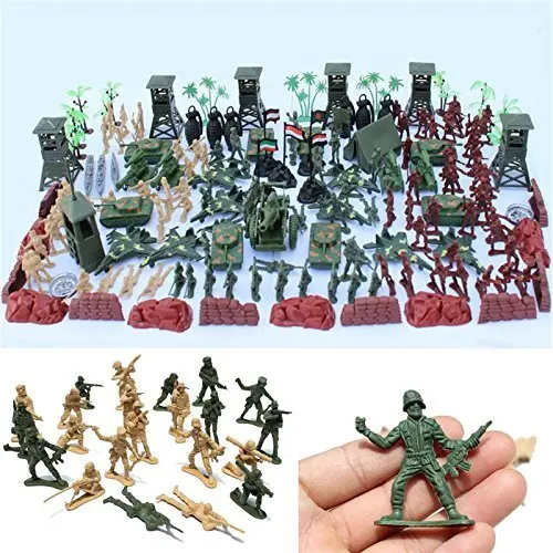4x Army Men Toy Soldiers Action Figures Playset with Military Accessories 
