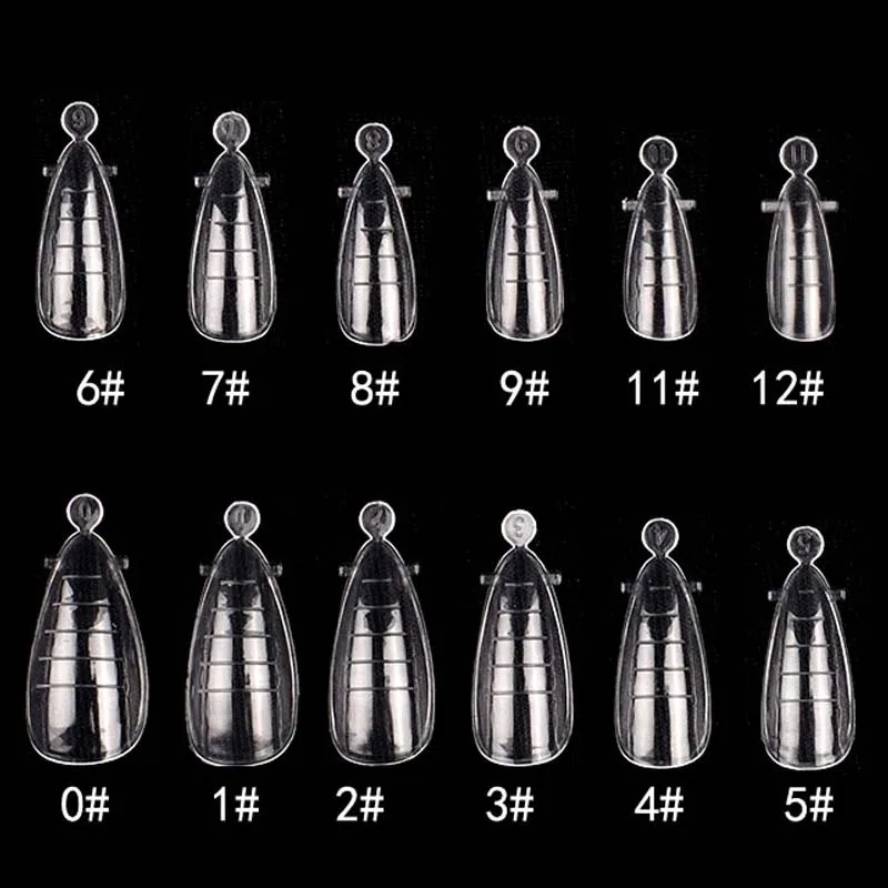 Description Picture 6 of item120Pcs Box Dual Form Almond Nails Mold Tips Poly Extension Gels Quick Building False Nails Finger UV Gel Nail Tools