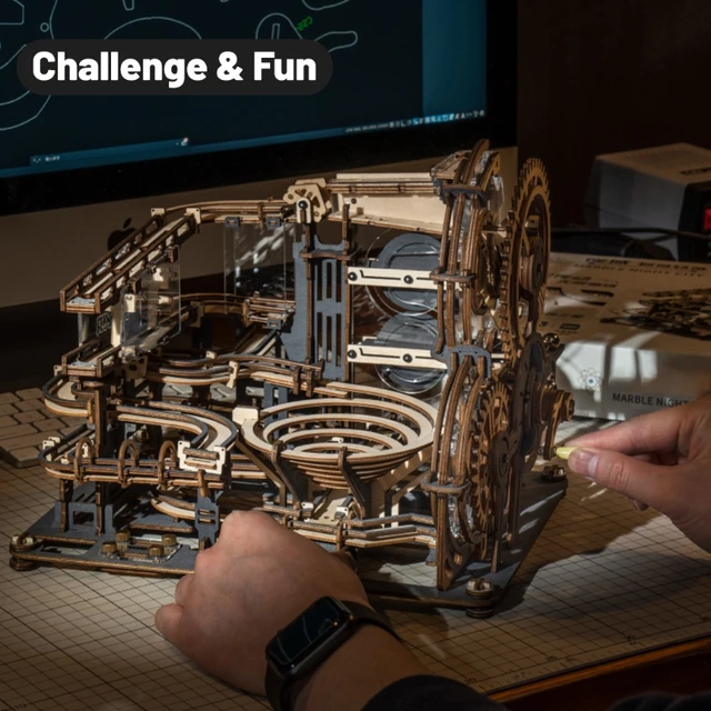 3-D Puzzle Marble Run Interactive Mechanical Toy for Parent-Child & Hobbyists 2