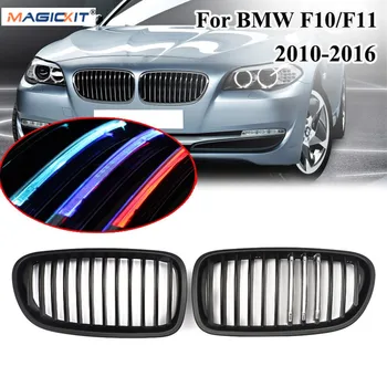 

MagicKit Pair Matte Black M-Color Grille Grill For BMW F10 F11 F18 10-16 With LED Light