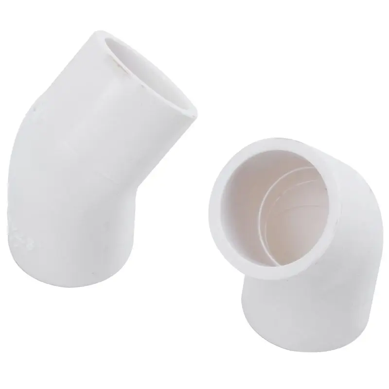 Promotion! PVC-U 20mm Drainage Pipe Adapter Connector 45 Degree Elbow White 5 Pcs | Обустройство дома
