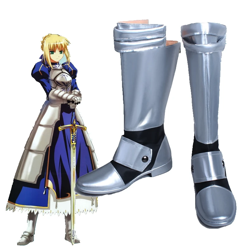 

Unisex Anime Cos Fate ZERO FGOArtoria Pendragon Saber Cosplay Costumes Boots Shoes Custom Made